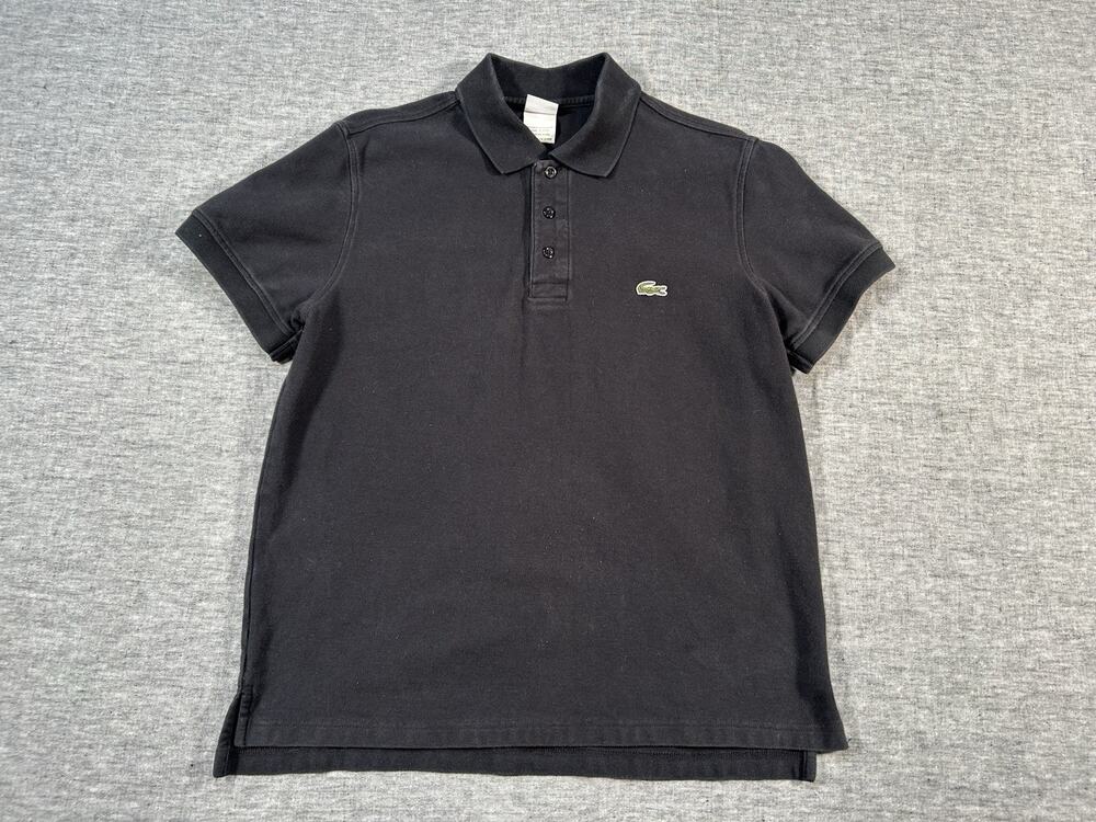 Lacoste Polo Shirt Mens 5 Large Black Short Sleeve Cotton Tennis Preppy